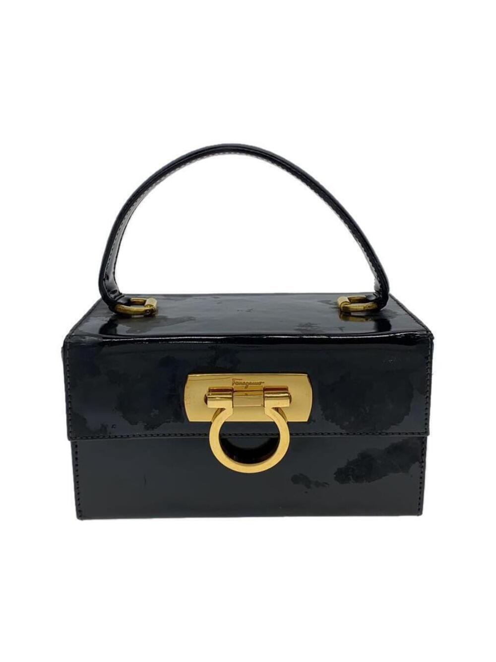Salvatore Ferragamo Handbag Square Enamel Black